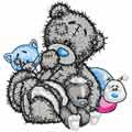 Bear with friends machine embroidery design